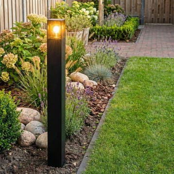 LED Tuinpaal - Staande buitenlamp met Smoked Glas | 80cm, Ophalen of Verzenden, Nieuw, Netvoeding, Staande lamp