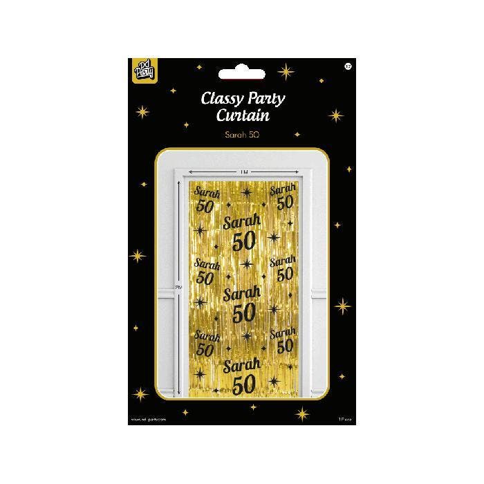 Classy Party Curtain Sarah 50, Hobby en Vrije tijd, Feestartikelen, Verjaardag, Versiering, Nieuw, Verzenden