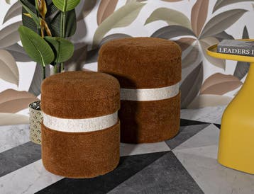 BLADERDEEG MET OPBERGRUIMTE SAINT-MORITZ BRUIN SET 2 STUKS, Ophalen of Verzenden, Nieuw
