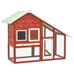 vidaXL Konijnenhok 140x63x120 cm massief vurenhout rood en, Verzenden, Nieuw