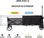 2dekans | Mr. Fold Bolderkar XL - opvouwbaar 200L 150KG -, Ophalen of Verzenden, Zo goed als nieuw, Zwart