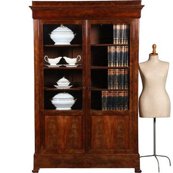 Strakke Boekenkast vroeg biedermeier ca 1820 mahonie indelin, Antiek en Kunst, Ophalen of Verzenden