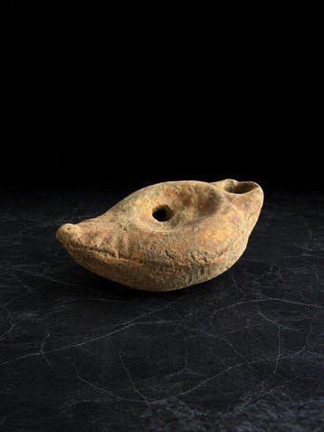 Oud-Romeins, Keizerrijk Terracotta Olielamp 1e–3e eeuw na, Antiek en Kunst