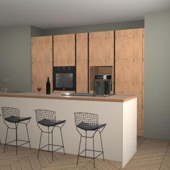 Kasjmier houten greeploze keuken Roseau 38804, Huis en Inrichting, Keuken | Complete keukens, Verzenden