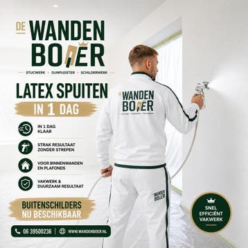 Latex spuiten - in 1 dag superstrak, Kleuradvies, Binnenschilderwerk