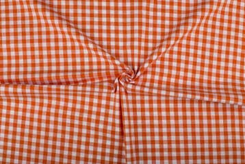 Brabants bont stof oranje wit geruit - 10mm geruit, 120 cm of meer, Oranje, Ophalen of Verzenden, Katoen