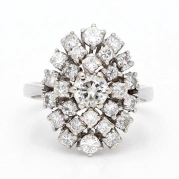 Ring - 18 karaat Witgoud Diamant (Natuurlijk), Nieuw