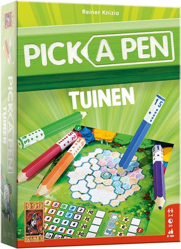 Pick A Pen - Tuinen | 999 Games - Dobbelspellen, Hobby en Vrije tijd, Gezelschapsspellen | Bordspellen, Verzenden, Nieuw