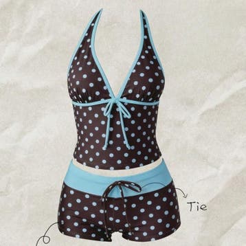 Dames Polka Dot Tankini Set - 2-Delig met Halter V-hals Top, Verzenden, Nieuw
