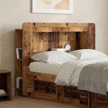 vidaXL Hoofdbordkast met opslag Oud hout Geconstrueerd hout, Verzenden, Nieuw, Bruin, Hout