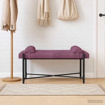 vidaXL Knop-gestept Bankje met Kussens Paars 110 x 40 x 46, Verzenden, Nieuw, Stof