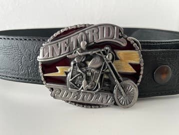 Siskiyou Buckle Live to Ride - Uniek exemplaar - met riem, Kleding | Heren, Losse buckle of gesp, Overige kleuren, Echt leder
