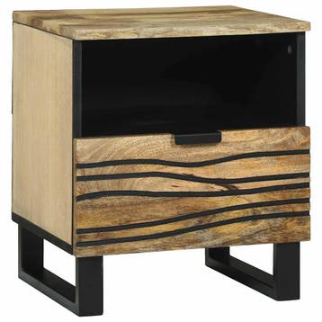 vidaXL Nachtkastje Naturel 40 x 33 x 46 cm Bewerkt hout, Minder dan 45 cm, Verzenden, Nieuw, Minder dan 55 cm