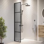 Douchewand Essos 40 x 200 cm Zwart – Inloopdouche 8 mm, Verzenden, Nieuw, Douche
