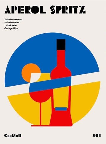 Retrodrome - “Aperol Spritz Cocktail Bauhaus”.
