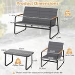 LIVSK Tuinmeubelset - Veiligheidsglas - Beklede Terrasstoele, Verzenden, Nieuw