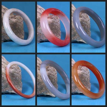jadeiet Jadeiet en agaat - armband - uit één stuk gesneden-, Antiek en Kunst