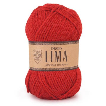 DROPS Lima Uni Colour - 3609 rood - Wol Garen, Ophalen of Verzenden, Nieuw