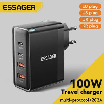 Essager 100W GaN Snellader USB-C PD QC 4.0 3.0 voor iPhone,, Verzenden, Nieuw
