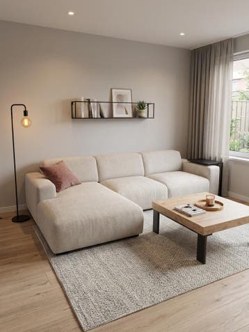 Beige Hoekbank Rotterdam | 2000m² Showroom, Huis en Inrichting, Banken | Bankstellen, Ophalen, Hoekbank, Vierpersoons of meer