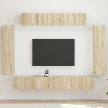 vidaXL TV-kast 8 st Sonoma Eiken, Minder dan 50 cm, Verzenden, Nieuw, Minder dan 100 cm