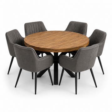 Lars Deal 150cm + 6x Vermont dark grey, Ophalen of Verzenden, Nieuw