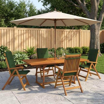 vidaXL 5-delige tuin eetset Naturel Massief Acaciahout, Verzenden, Nieuw