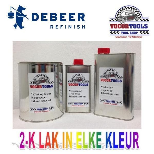 2K Autolak op kleur set 1 liter incl. verharder en verdunner, Auto diversen, Autogereedschap, Nieuw, Verzenden