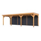Douglas overkapping, 402 x 981 cm + wand zwart, Verando,, Tuin en Terras, Nieuw