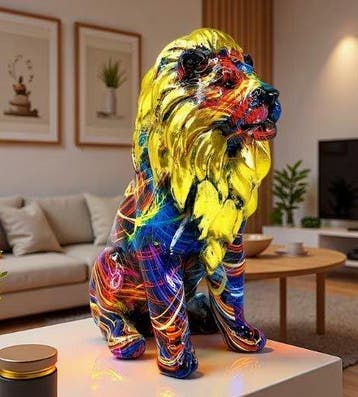 Beeldje - Leone Pop Art - Hars