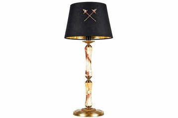 Vintage onyx kolomlamp met messing voet, jaren 1950, Huis en Inrichting, Ophalen of Verzenden, Gebruikt