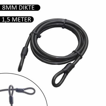 Stahlex Staalkabel met lussen - 1.5 meter - 8 mm dik - Ge..., Ophalen of Verzenden, Nieuw