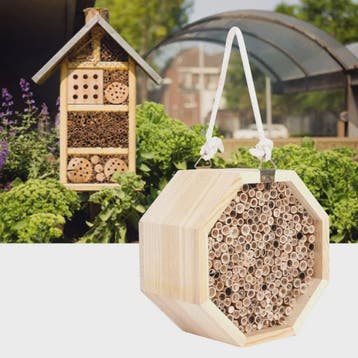 Houten Insectenhotel voor Bijen en Insecten - Decoratieve Ne