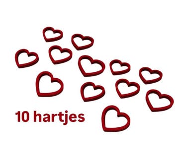 10x Rode houten hartjes - rood - valentijn - liefde - tro..., Ophalen of Verzenden, Nieuw