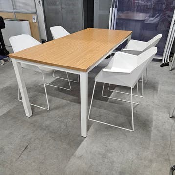 Zeer nette kantoortafel NIEUW eiken blad | wit frame - 180x8, Ophalen of Verzenden, Nieuw in verpakking
