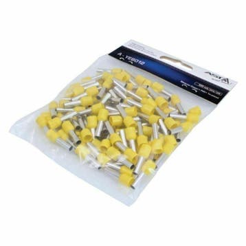 100 Delig 6 Mm2 Adereindhuls Geel - Kabelschoen Pen - Aderei, Auto-onderdelen, Ophalen of Verzenden, Nieuw, Universele onderdelen