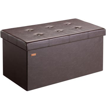Opbergkist Bruin MDF Kunstleer 80x40x40cm 100L (Huishouden), Verzenden, Nieuw