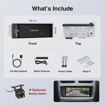 AINAVI 1 DIN Universele Autoradio met 6.36" HD IPS Touchscre, Verzenden, Nieuw