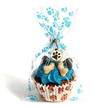 Honden cadeau met muffin blauw en gelukspoppetje, Ophalen of Verzenden, Nieuw, Overige typen