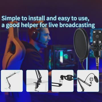 Professionele Livestream Microfoon Kit met Audio Interface,, Muziek en Instrumenten, Microfoons, Verzenden, Nieuw