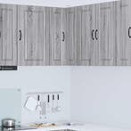 vidaXL Wand Hoekkast Grijs Sonoma 57 x 57 x 80 cm Bewerkt, Verzenden, Nieuw, Grijs