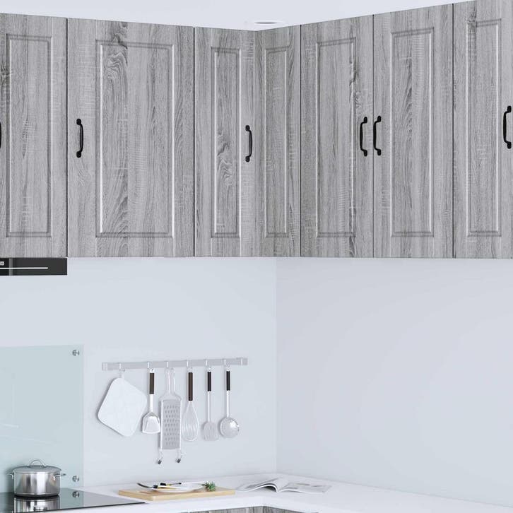 vidaXL Wand Hoekkast Grijs Sonoma 57 x 57 x 80 cm Bewerkt, Huis en Inrichting, Keuken | Keukenelementen, Grijs, Nieuw, Verzenden