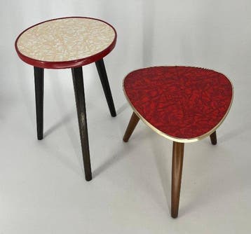 Set bijzettafels - Hout, Formica - Set van twee bijzettafels