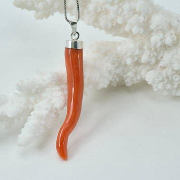 Koraal - Zilver - Ketting met hanger - CORALLO MEDITERRANEO