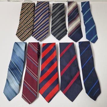 Themacollectie - Collectie van 10 vintage herenstropdassen –