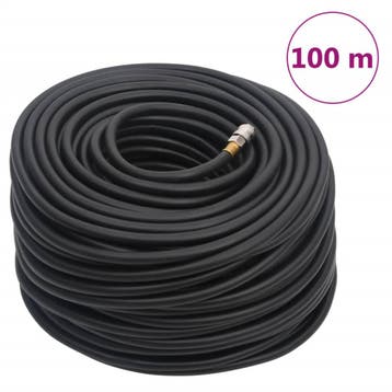 vidaXL Luchtslang hybride 0,6 100 m rubber en PVC zwart, Verzenden, Nieuw