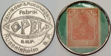 10 Pfennig ohne Jahr Ruesselsheim Fahrraeder Motorwagen-f..., Verzenden