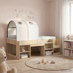 vidaXL Bedtunnel 2 pcs Wit 211 x 52,5 x 2 cm Polyester, Huis en Inrichting, Slaapkamer | Bedden, Verzenden, Nieuw, Wit