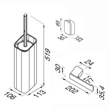Toiletset Accessoires Geesa Shift Toiletborstel met houder -, Ophalen of Verzenden, Nieuw