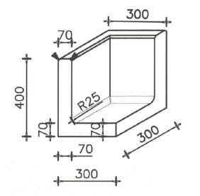 Betonnen L-hoekelement 30x30x40 zwart, Ophalen of Verzenden, Nieuw, Beton